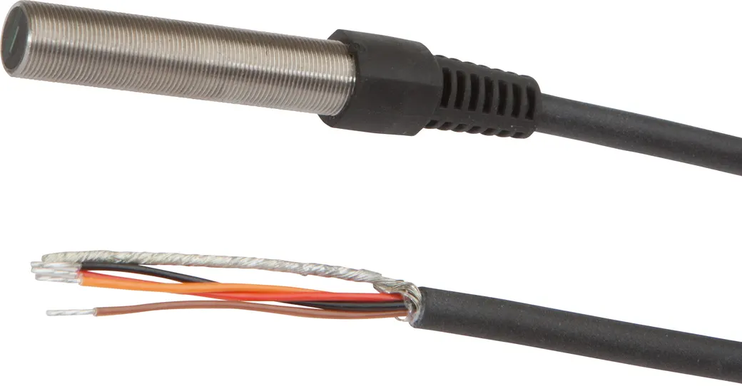 Wegsensor, Magnetisch, M8x0,5 58lang, Relativ, 100µm, Sn: 0,1-2, 24V, Push Pull Pegel, Kabel 4polig 2m PUR (Polyurethan), IP67, VA, 25m/s – Bild 1