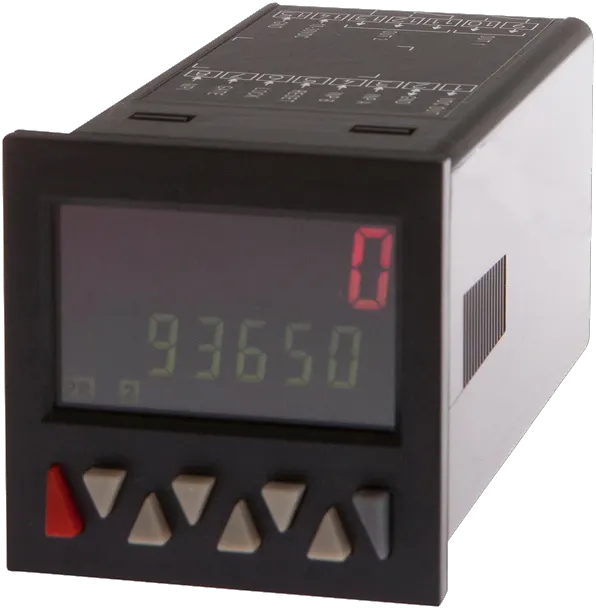 Zähler Multifunktion, 48x108x48mm, Anzeige LCD, 12 Dekaden, 55kHz, 2x Vorwahl, 10-30V DC, 2x Relaiskontakt Wechsler (NO/NC), Schraubanschluss 13polig, IP65, Kunststoff PC, Addierend, Subtrahierend, Hintergrundbeleuchtung der LC-Anzeige, Mit Reset-... – Bild 1