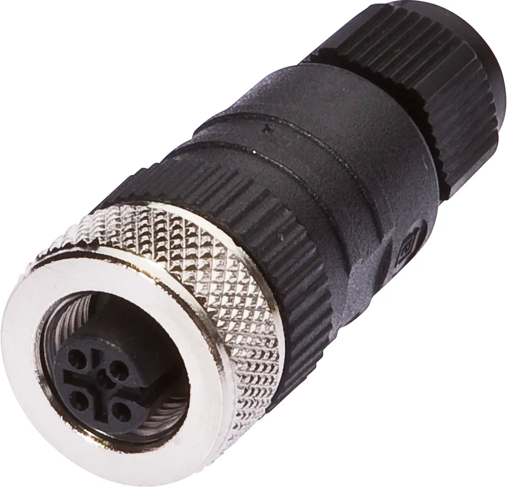 Kabeldose, gerade, Selbstkonfektionierbar, Schraubanschluss, Ø3-6,5mm, 4A, 240V, -25-90°C, M12 Dose 4polig, IP67, PBT – Bild 1