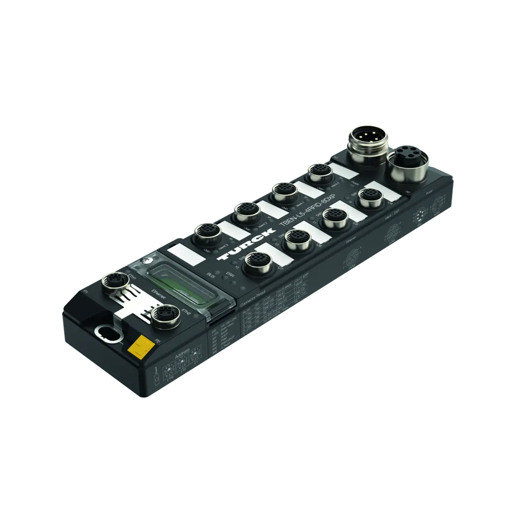 Kompaktes Multiprotokoll-RFID-Modul für Ethernet 4 RFID-Kanäle (HF/UHF) und 8 universelle digitale Kanäle als pnp Eingänge oder Ausgänge 2A – Bild 1