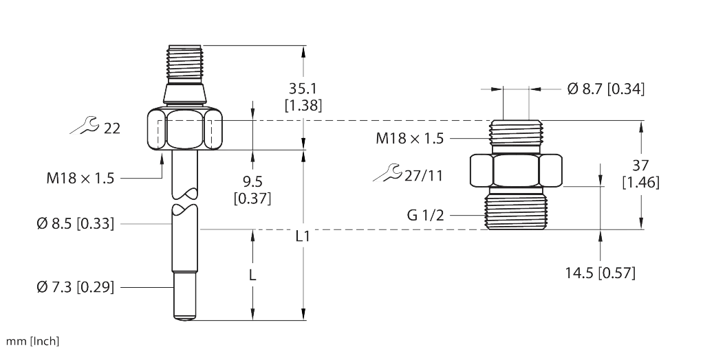 Strömungssensor – Eintauchsensor ohne integrierte Auswerteelektronik – Bild 1