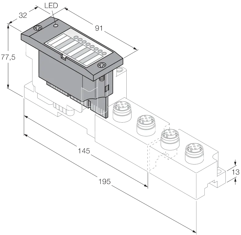 BL67 Elektronikmodul 4 IO-Link Master Kanäle, 16 Byte I/O Daten 4 konfigurierbare digitale Kanäle, PNP, Kanaldiagnose, 0.5 A – Bild 1