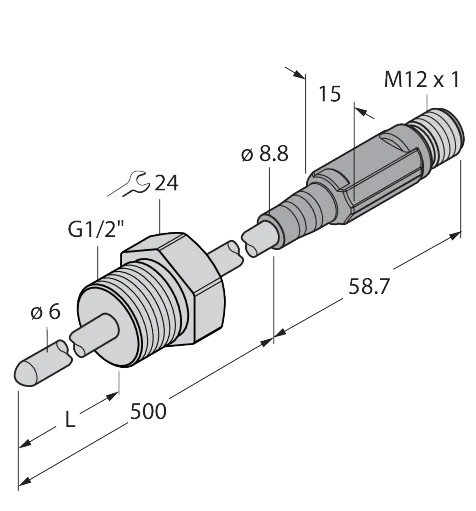 TTM150C-206A-G1/2-LI6-H1140-L460-50/150C Temperaturerfassung – mit Stromausgang – Bild 1
