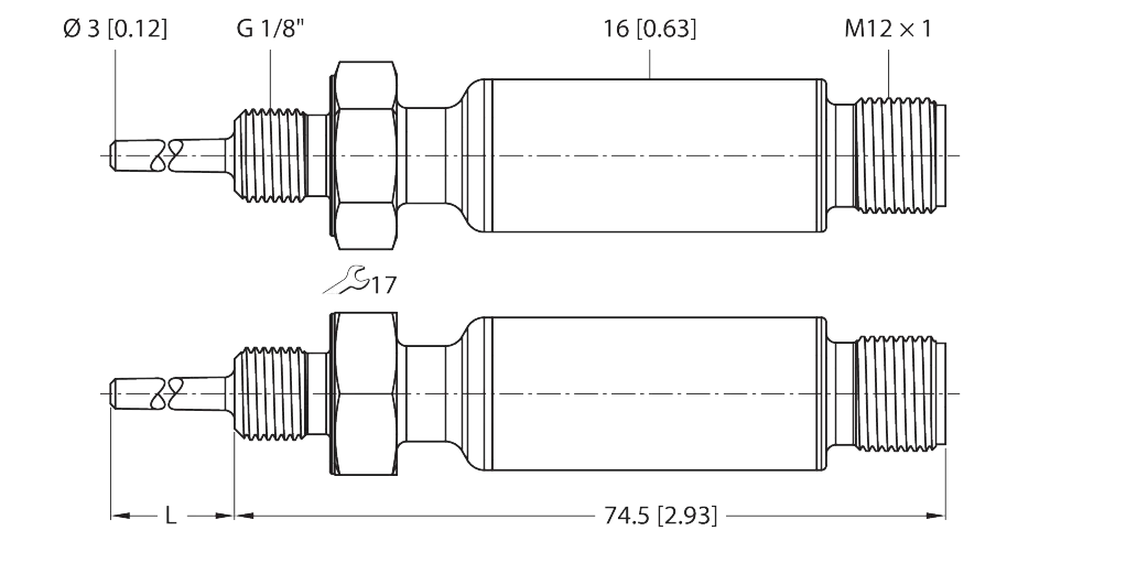 TTMS-103A-G1/8-LI6-H1140-L013 40/85°C Temperaturerfassung – Edelstahltransmitter mit integriertem Fühler – Bild 1