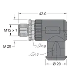 Field-Wireable Connector Male Connector M12 × 1, Angled – Image 2