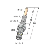NIMFE-EM12/4.9L88-UP6X-H1141/S1182 Magnetfeldsensor – zur Erkennung von M6 Schweißmuttern zur Erkennung ferromagnetischer Bauteile – Bild 2