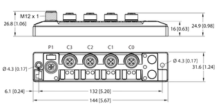I/O-Hub zur Anbindung digitaler Signale an IO-Link-Master 8 digitale Eingänge, 4 M12 Ports