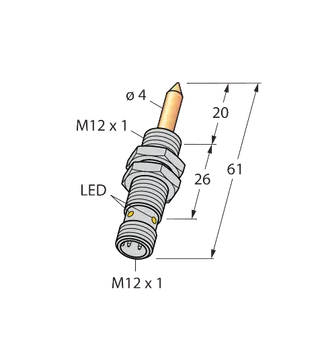 NIMFE-EM12/4.0L61-UN6X-H1141/S1182 Magnetfeldsensor – mit TIN-Beschichtung zur Erkennung ferromagnetischer Bauteile